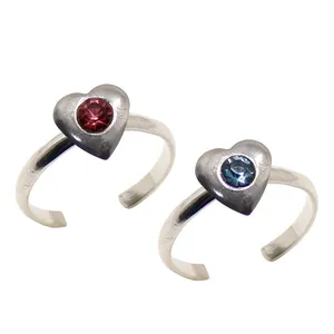 بند انگشتی زنانه طرح قلب کد RKH_1173 مجموعه 2 عددی