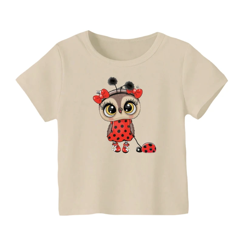 تی شرت آستین کوتاه بچگانه مدل جغد کد ۱