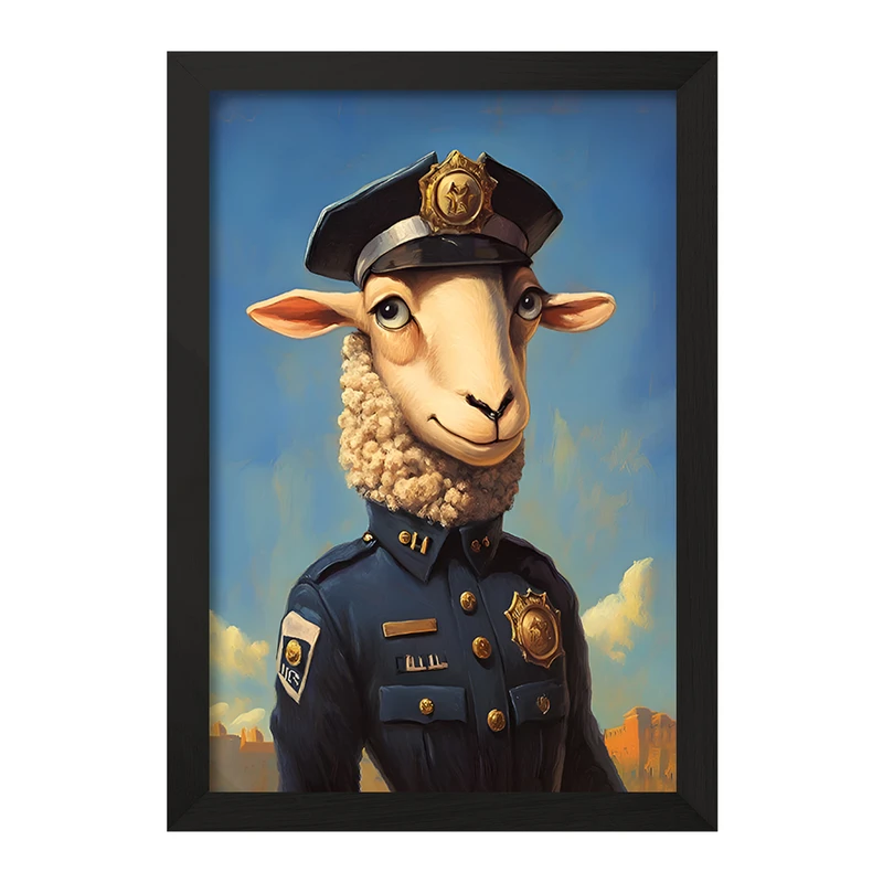 تابلو خندالو مدل گوسفند پلیس کد F11655