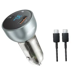 شارژر فندکی 30 وات 2 پورت یس پلاس مدل SUPER FAST 30W به همراه کابل  USB-C