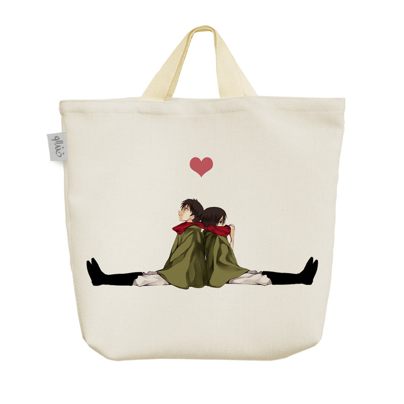 ساک خرید خندالو مدل ارن و میکاسا انیمه اتک آن تایتان کد 998