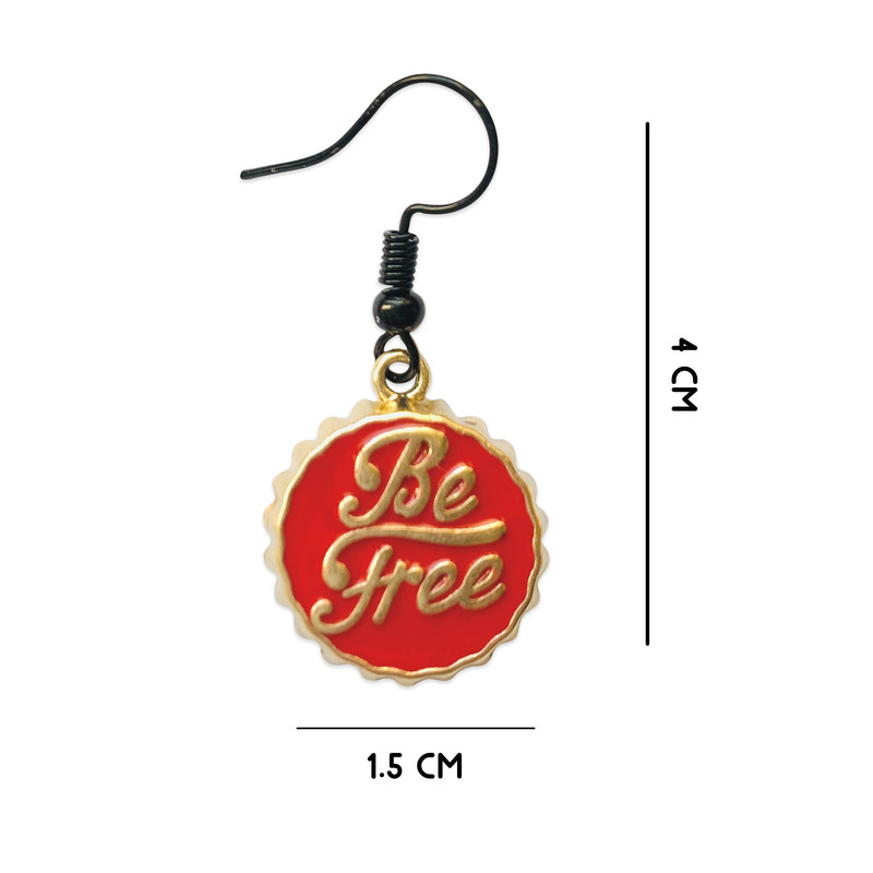 گوشواره دخترانه طرح Be Free در نوشابه کد R01