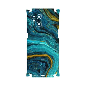 MAHOOT Turquoise marblewith golden streaks-FullSkin Cover Sticker for Oppo Find X3 Pro