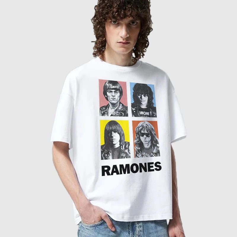 تی شرت آستین کوتاه مردانه مدل گروه راک رامونز z634