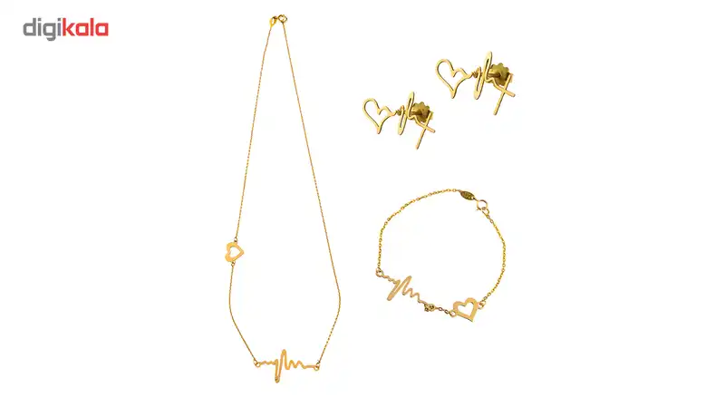نیم ست طلا 18 عیار گالری طلاچی مدل ضربان قلب