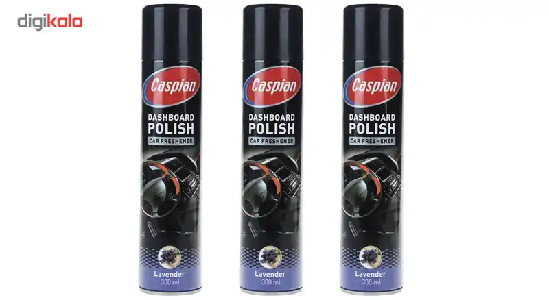 اسپری داشبورد خودرو کاسپین مدل Lavender حجم 300 میلی لیتر بسته 3 عددی