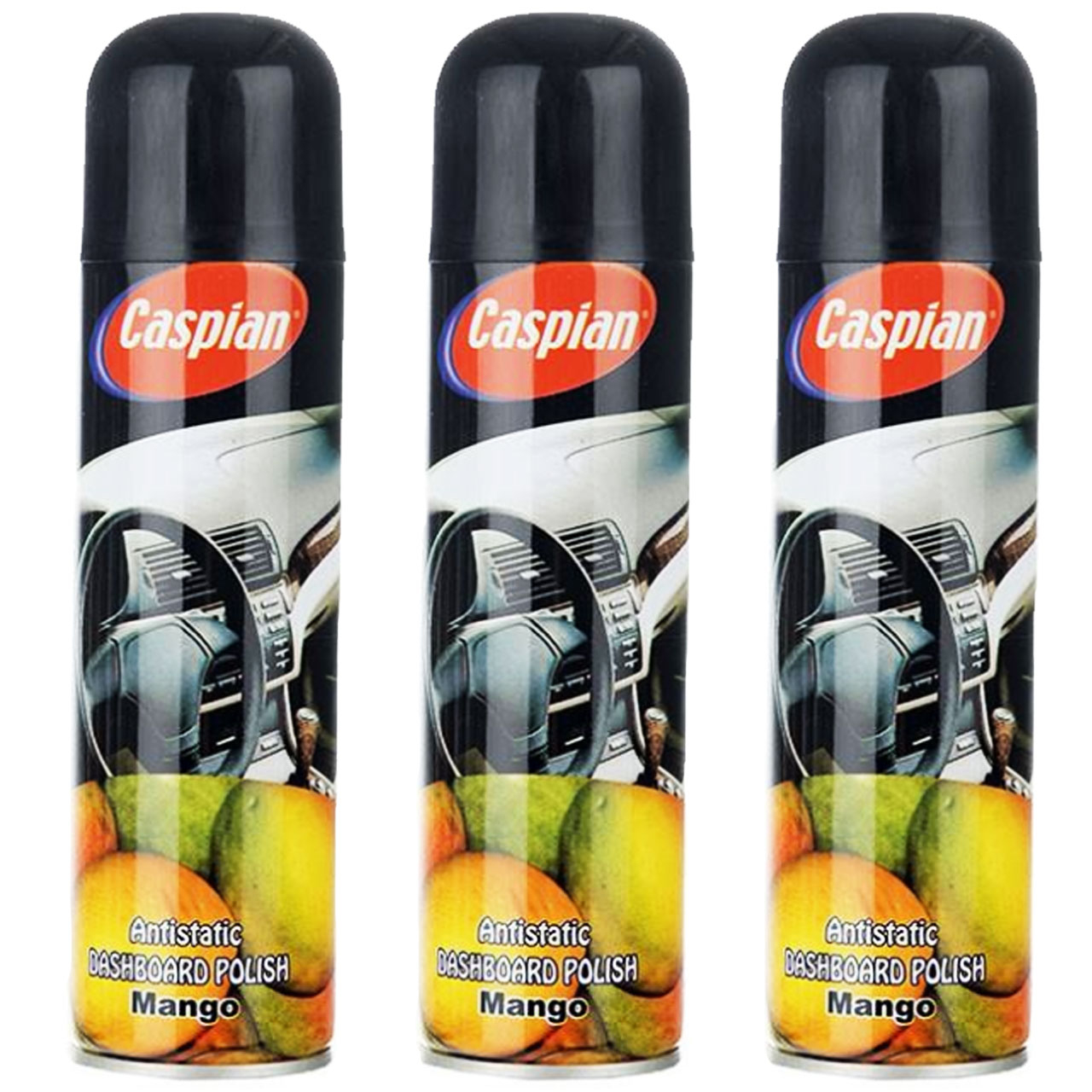 اسپری داشبورد خودرو کاسپین مدل Mango حجم 225 میلی لیتر  بسته 3 عددی