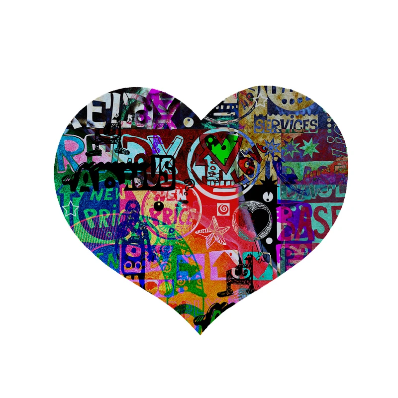 پادری مدل قلب طرح آشفته کد 5282 سایز 90x90 سانتی متر 