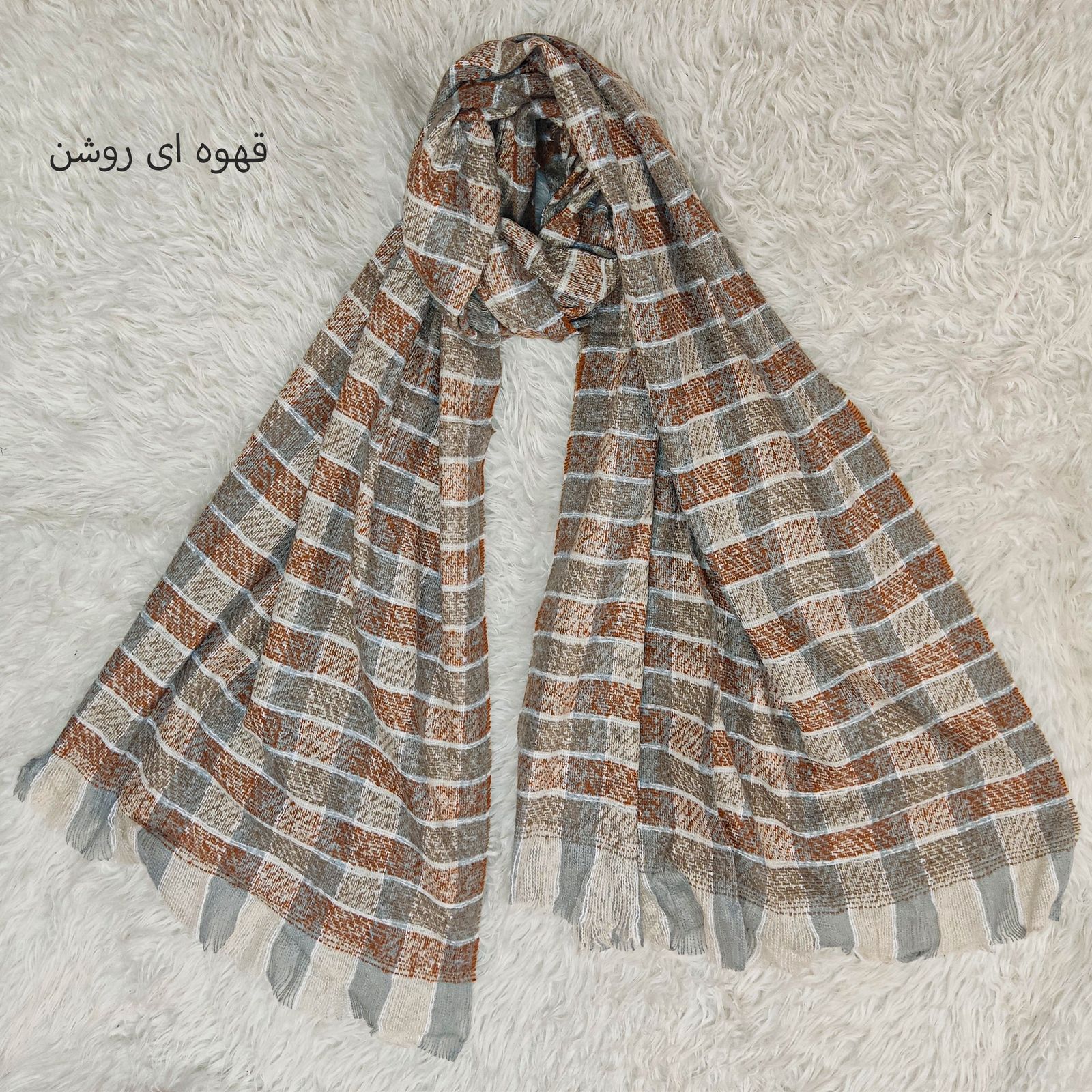 شال زنانه مدل نخ بوکله زمستانه کد 99932 -  - 7
