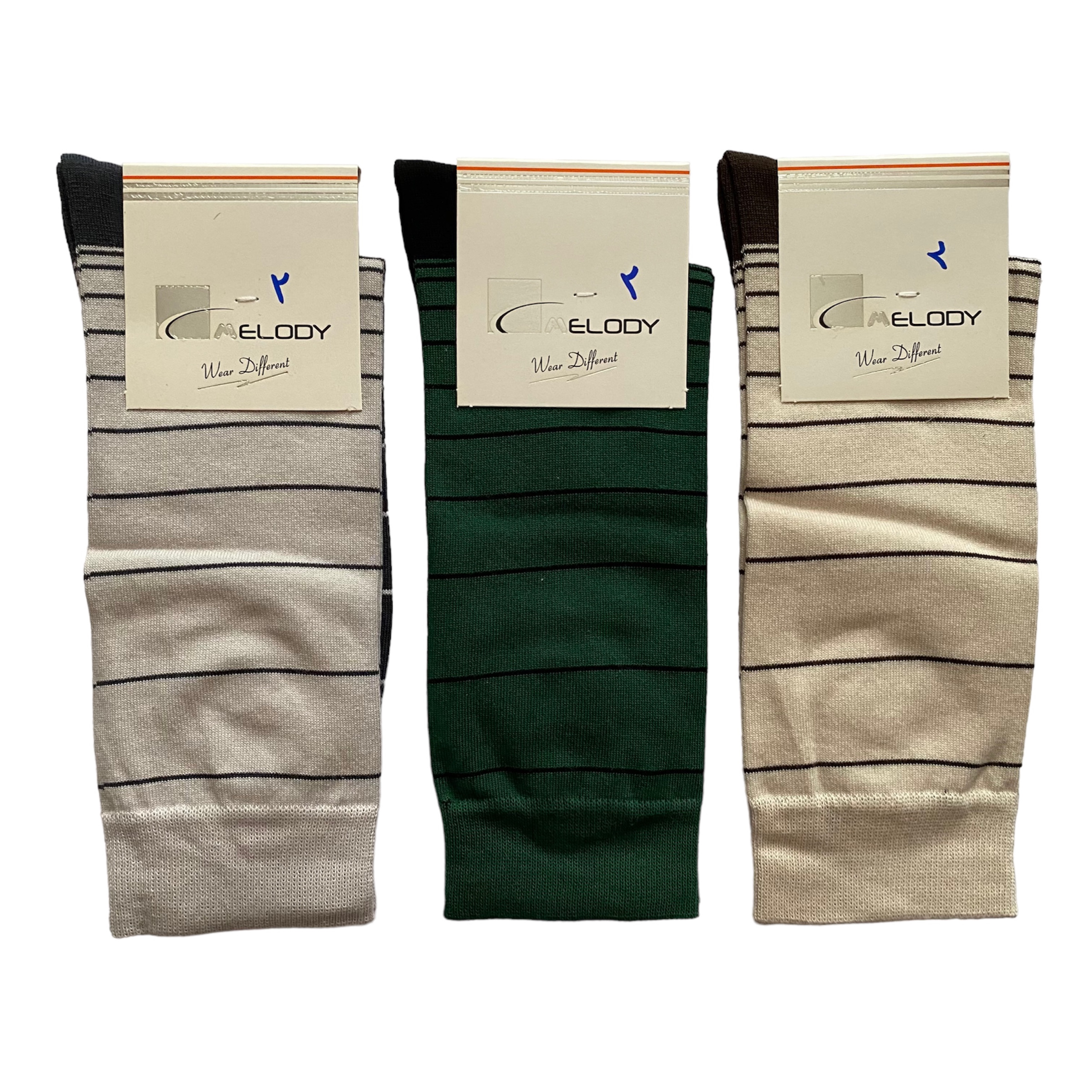 جوراب مردانه ملودی مدل راه راه مجموعه 3 عددی -  - 1