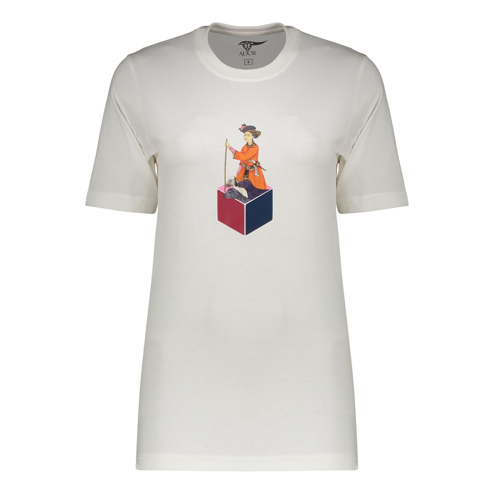 تی شرت آستین کوتاه زنانه آدور مدل یوسف و زلیخا رنگ سفید -  - 1