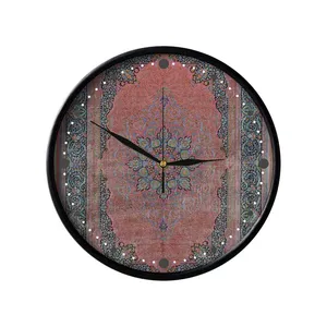 ساعت دیواری مدوپد طرح فرش قم لچک و ترنج مدل C-Ghom050