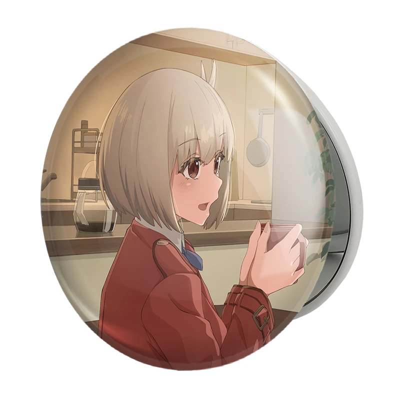 آینه جیبی خندالو طرح چیساتو انیمه لیکوریس ریکویل Lycoris Recoil مدل تاشو کد 22989 