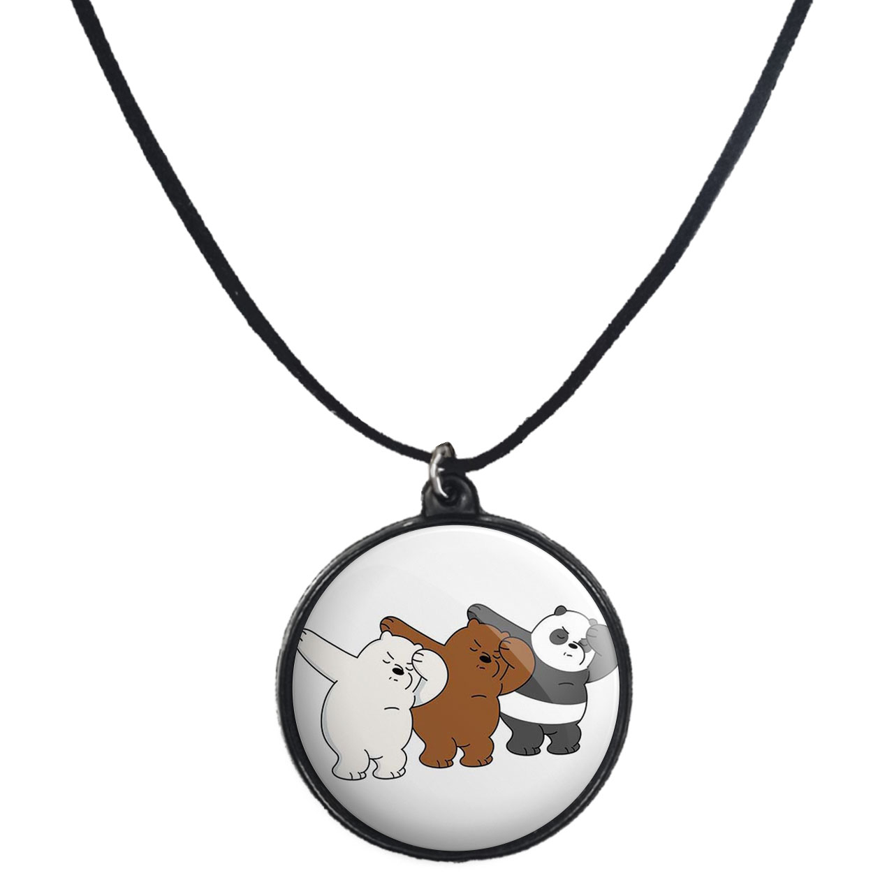 گردنبند پرمانه طرح خرس‌های کله‌فندقی کد pmb.10206 مدل دو طرفه