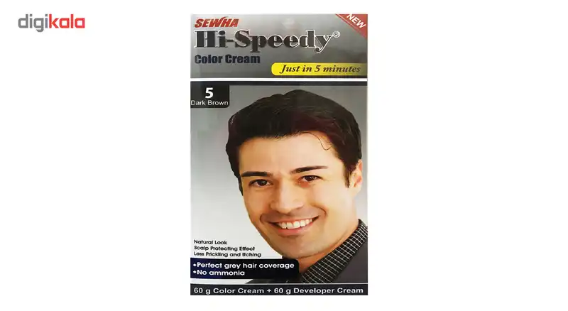 کیت رنگ مو مردانه های اسپیدی شماره 5 حجم 120 میلی لیتر رنگ قهوه ای تیره