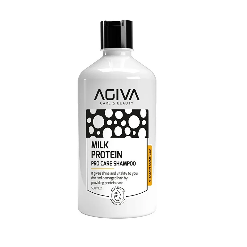 شامپو مو آگیوا مدل Milk Protein Pro Care مناسب برای موهای آسیب دیده حجم 500 میلی لیتر