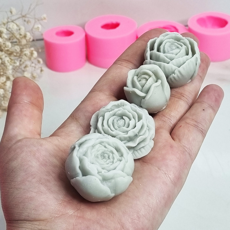 قالب شمع میتنگون مدل گل رز مینیاتوری مجموعه چهار عددی