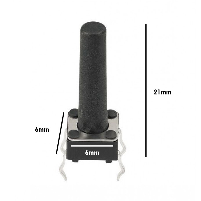 میکرو سوئیچ مدل Vertical-6×6×21-4P بسته 5 عددی