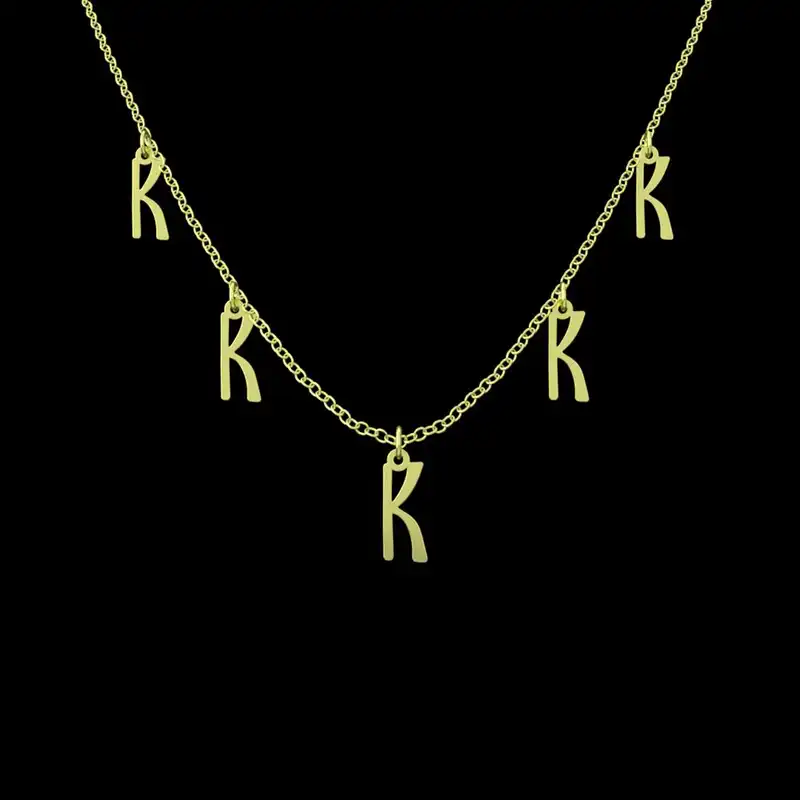 گردنبند طلا 18 عیار زنانه مدوپد مدل حرف K کد RNA16771