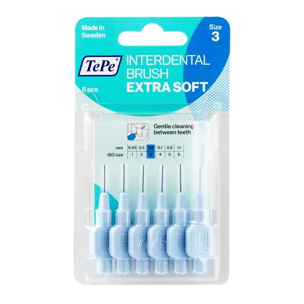 مسواک بین دندانی ته‏‌ په مدل ExtraSoft با برس بسیار نرم سایز 3 بسته 6 عددی