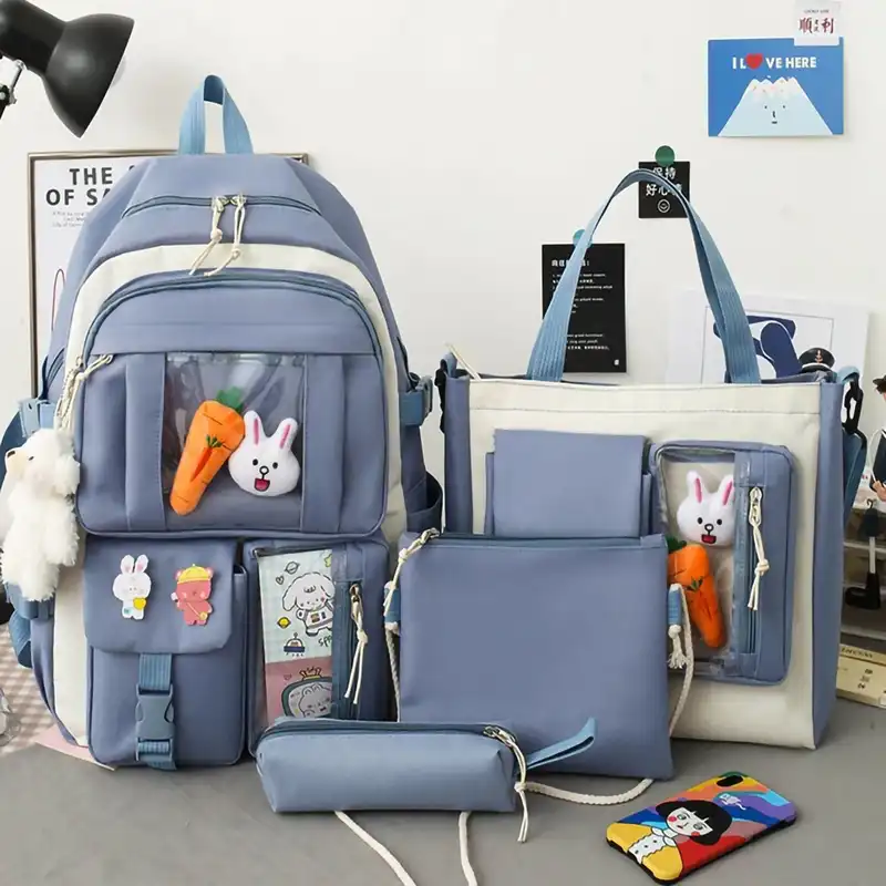 کوله پشتی مدل خرگوش و هویج فانتزی به همراه کیف غذا و کیف دوشی و جامدادی