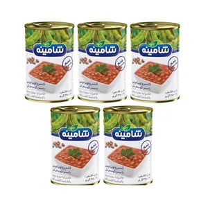 کنسرو لوبیا چیتی با سس گوجه فرنگی شامینه - 350 گرم بسته 5 عددی