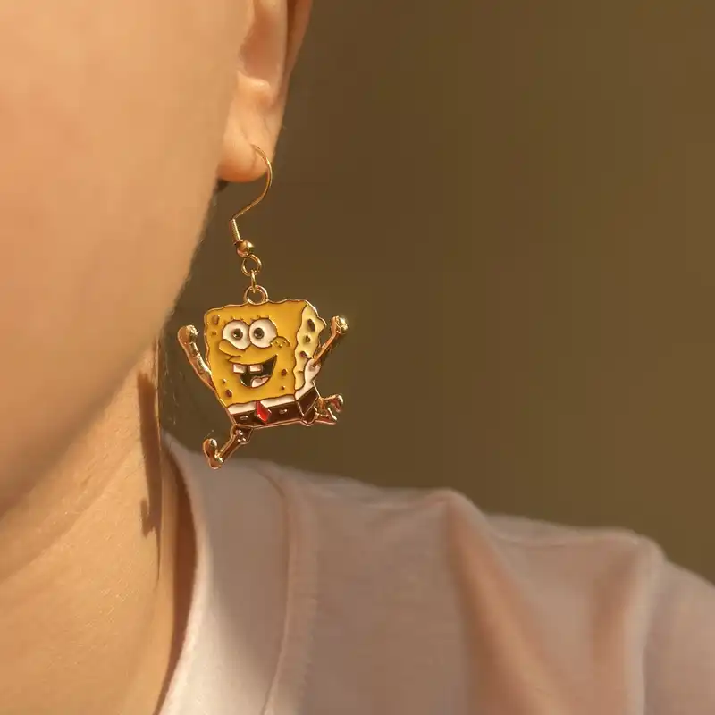 گوشواره زنانه مدل پاتریک و باب اسفنجی