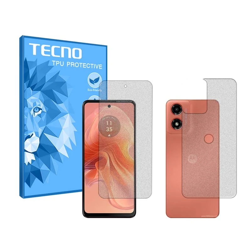 محافظ صفحه نمایش مات تکنو مدل HyMTT مناسب برای گوشی موبایل موتورولا Moto G04 به همراه محافظ پشت گوشی