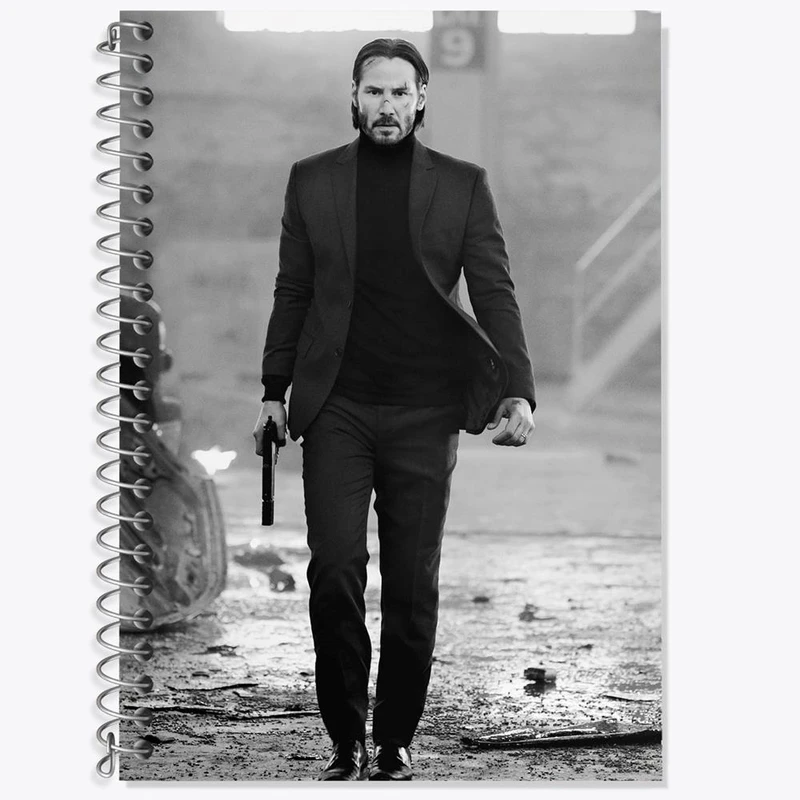 دفتر زبان 50 برگ خندالو مدل سه خط طرح جان ویک John Wick کد 2947