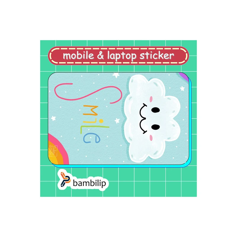 استیکر بامبیلیپ مدل کارت عابر طرح ابر و لبخند کد 4351717
