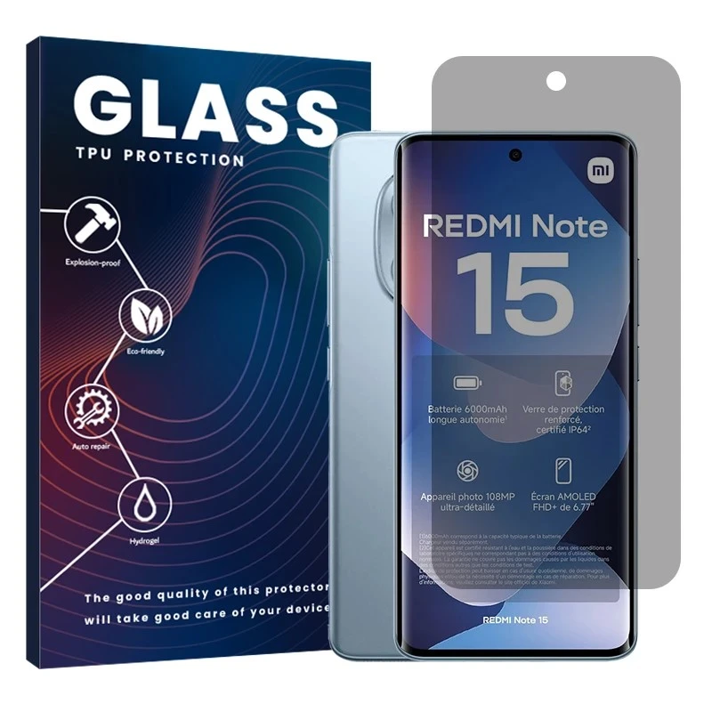 محافظ صفحه نمایش حریم شخصی گلس مدل هیدروژلی مناسب برای گوشی موبایل شیائومی Redmi Note 15 4G