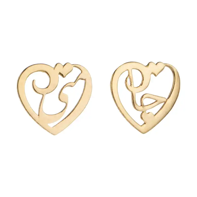 گوشواره طلا 18 عیار زنانه قیراط طرح جان منی کد GH4793