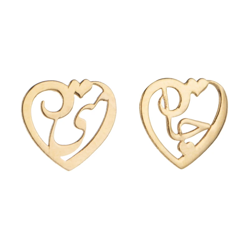گوشواره طلا 18 عیار زنانه قیراط طرح جان منی کد GH4793