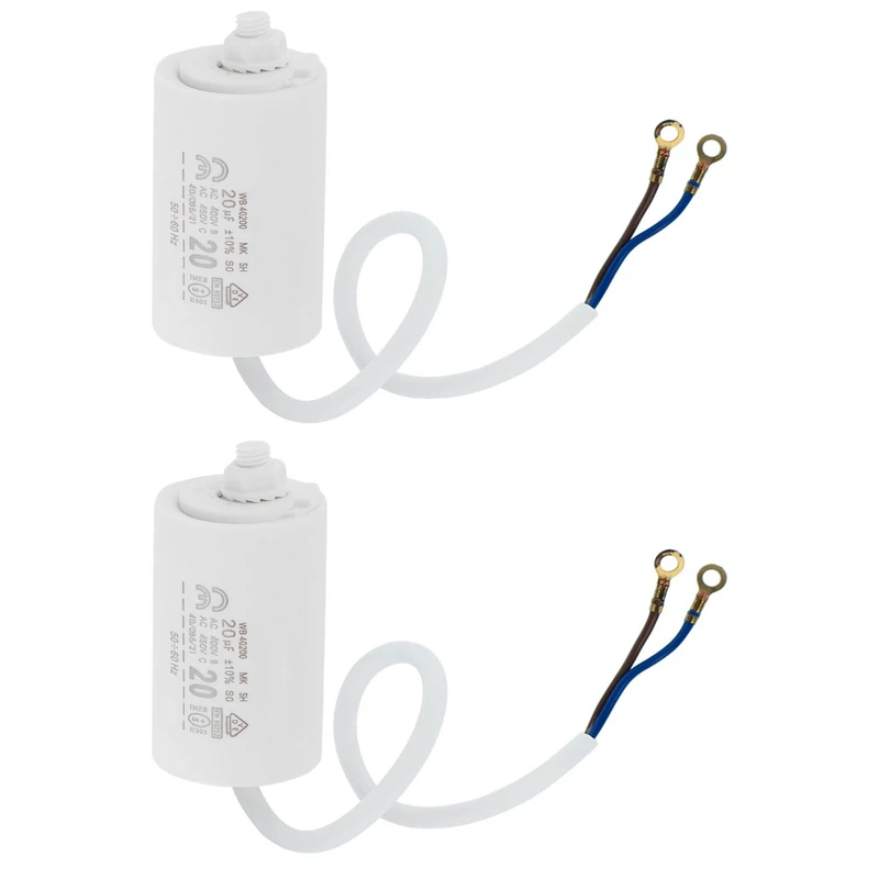 خازن موتور کرکره برقی مدل 20 میکروفاراد کد 023 مجموعه دو عددی