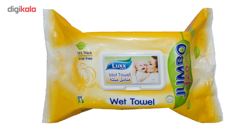 دستمال مرطوب کودک لوکس LUXX مدل جامبو بسته 120 عددی