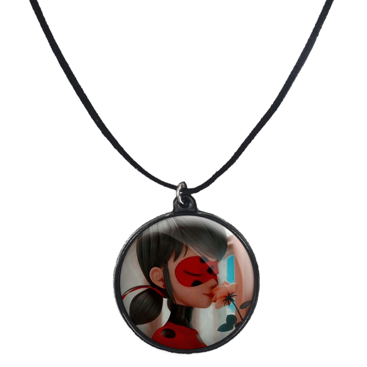 گردنبند پرمانه طرح کفشدوزکی کد pmb.1867 مدل دو طرفه