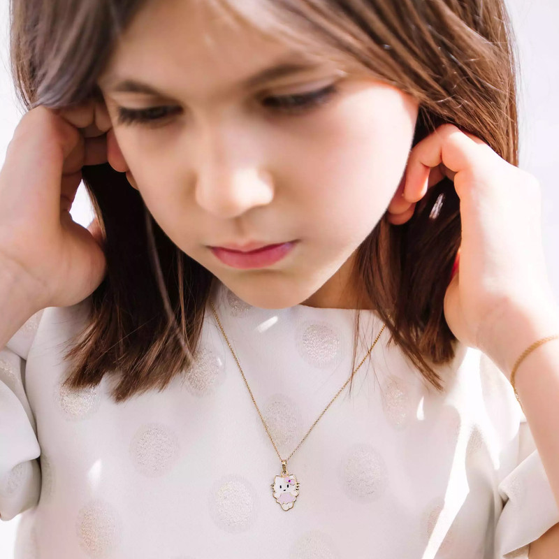 آویز گردنبند طلا 18 عیار دخترانه گالری روبی مدل هلو کیتی