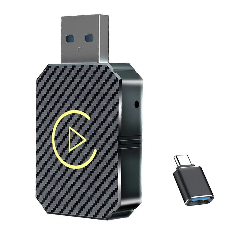 کارپلی و اندروید اتو مدل Wireless CarPlay/Android Auto Q1M به همراه مبدل USB به USB-C