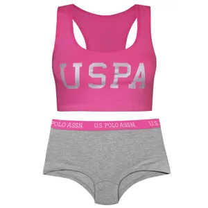 ست شورت و نیم تنه زنانه یو اس پولو مدل 4004-264 رنگ صورتی