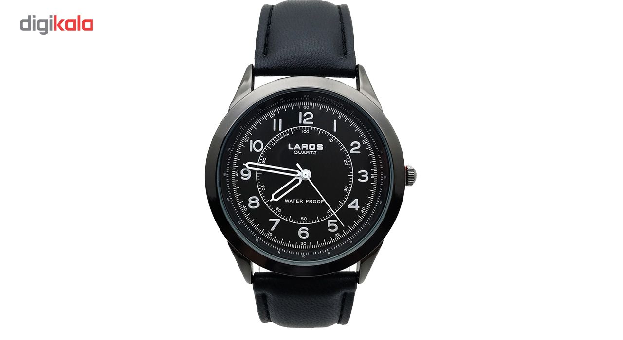 ساعت مچی عقربه ای مردانه لاروس مدل80047S-Black به همراه جاسوییچی طرح ابزار -  - 2