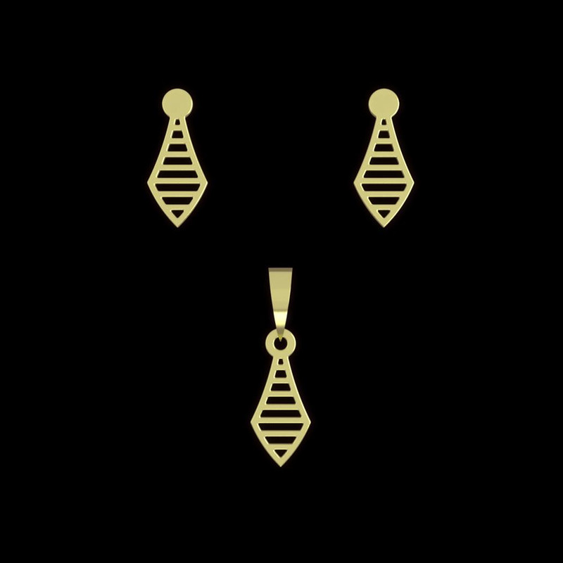 نیم ست طلا 18 عیار زنانه مدوپد مدل هندسی کد NA12360