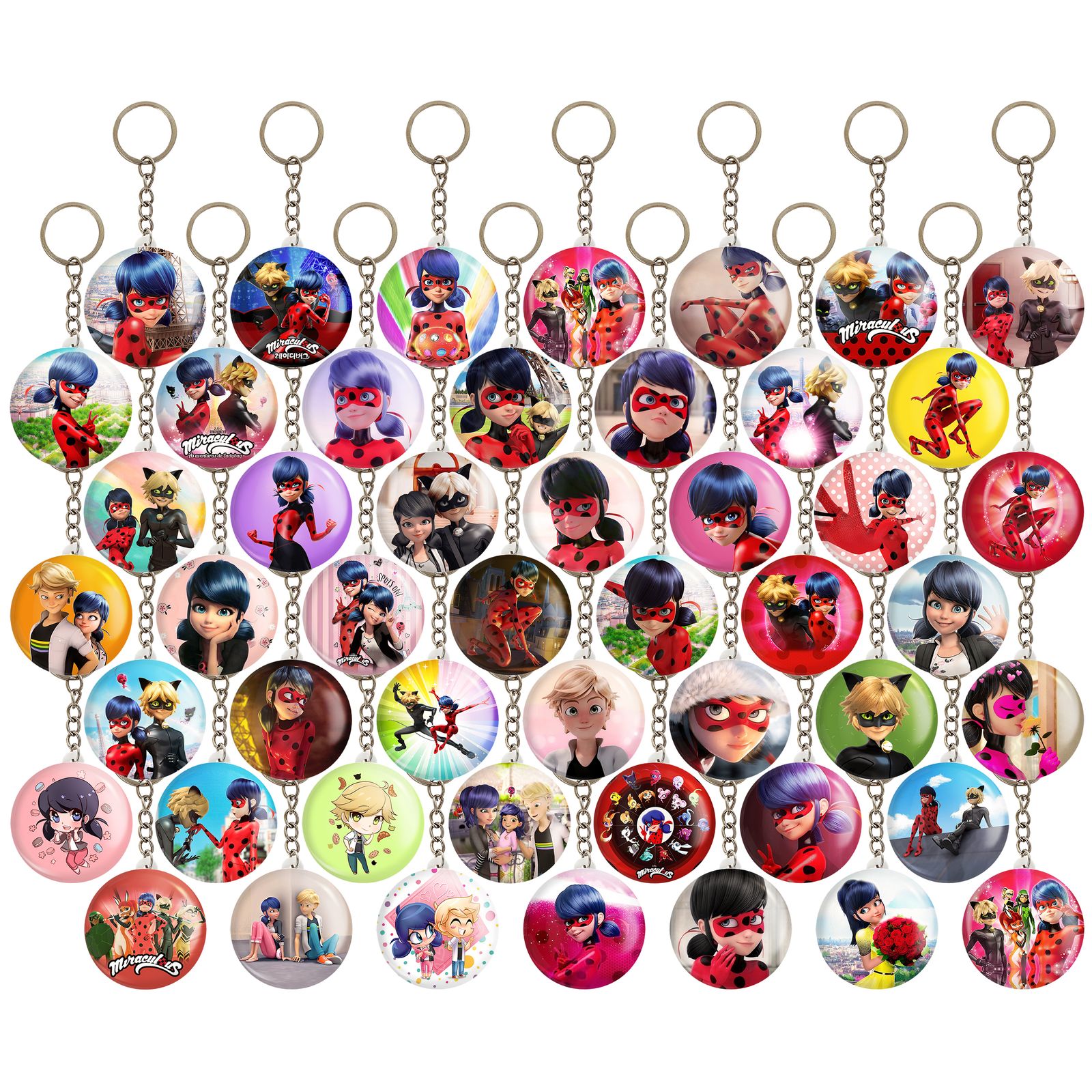 جاکلیدی خندالو مدل دختر کفشدوزکی و پسر گربه ای کد 8 مجموعه 50 عددی