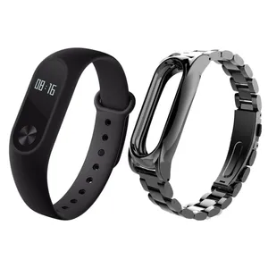 مچ بند هوشمند شیائومی مدل Mi Band 2 به همراه بند Stainless Steel سایز mm  125-165