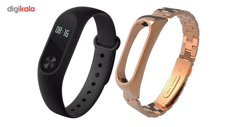 مچ بند هوشمند شیائومی مدل Mi Band 2 به همراه بند Stainless Steel سایز mm 125-165