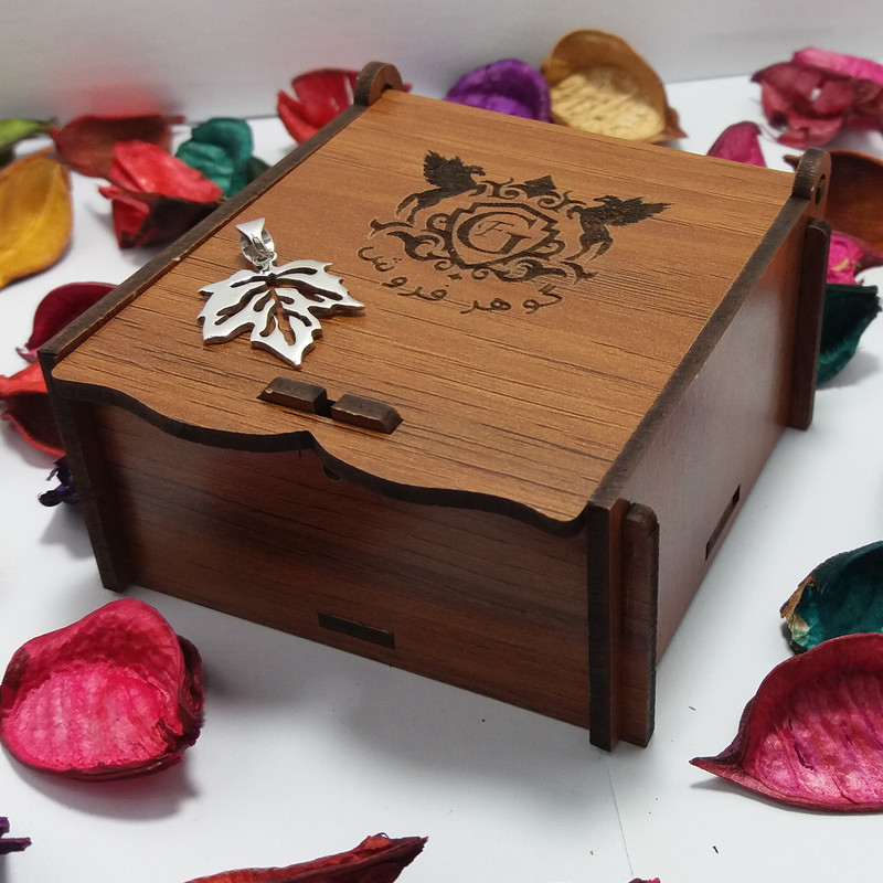 آویز گردنبند نقره زنانه مدل برگ پائیزی