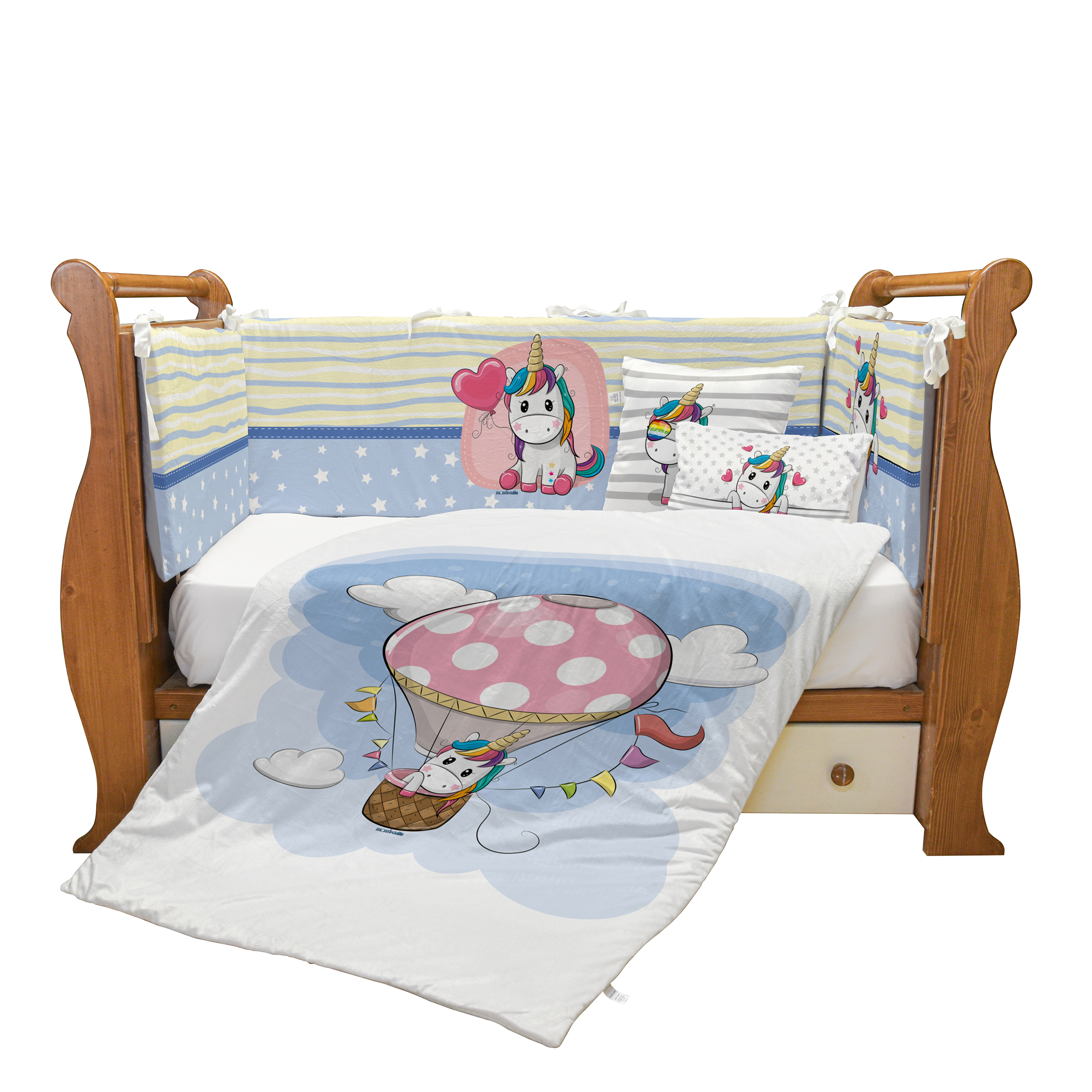 سرویس روتختی 7 تکه کودک طرح تک شاخ مدل SK20