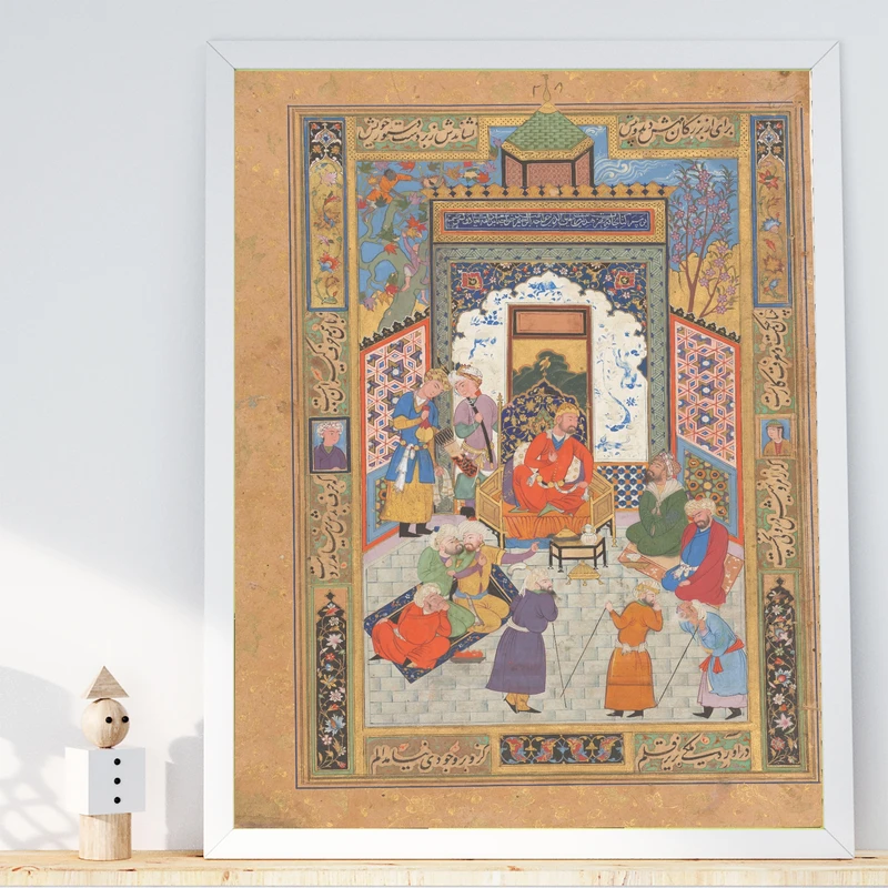 تابلو طرح نگاره‌ای آسمانی مدل G00182 فریم سفید