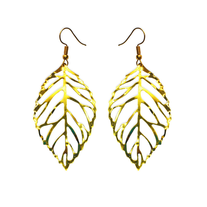 گوشواره دخترانه طرح برگ کد LAF-G گوشواره دخترانه طرح برگ کد LAF-G