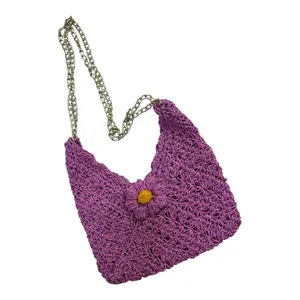 کیف بافتنی مدل بابونه