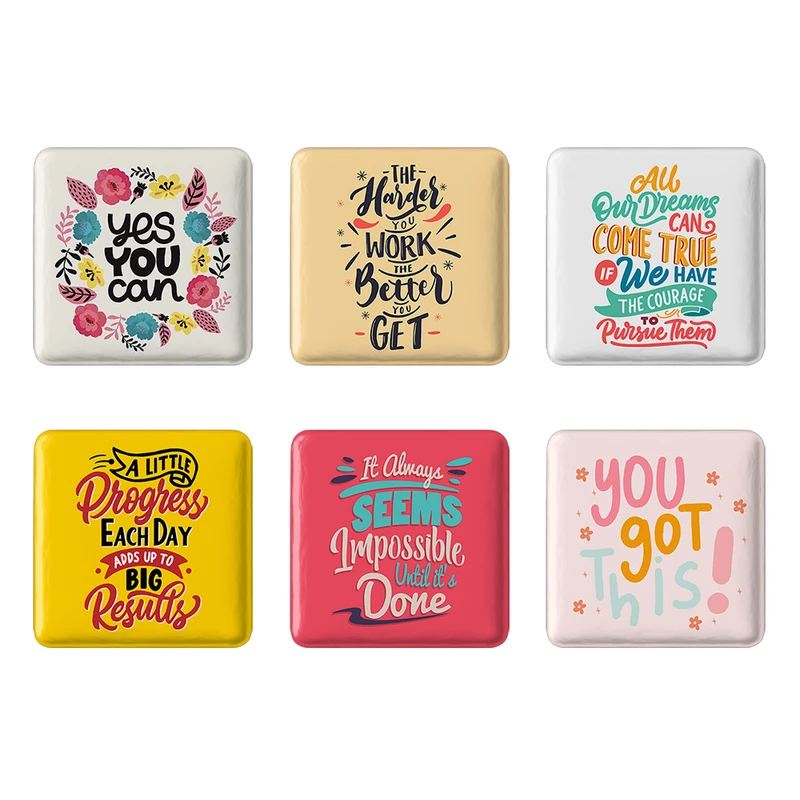 مگنت خندالو طرح جملات انگیزشی کد 1567A مجموعه 6 عددی